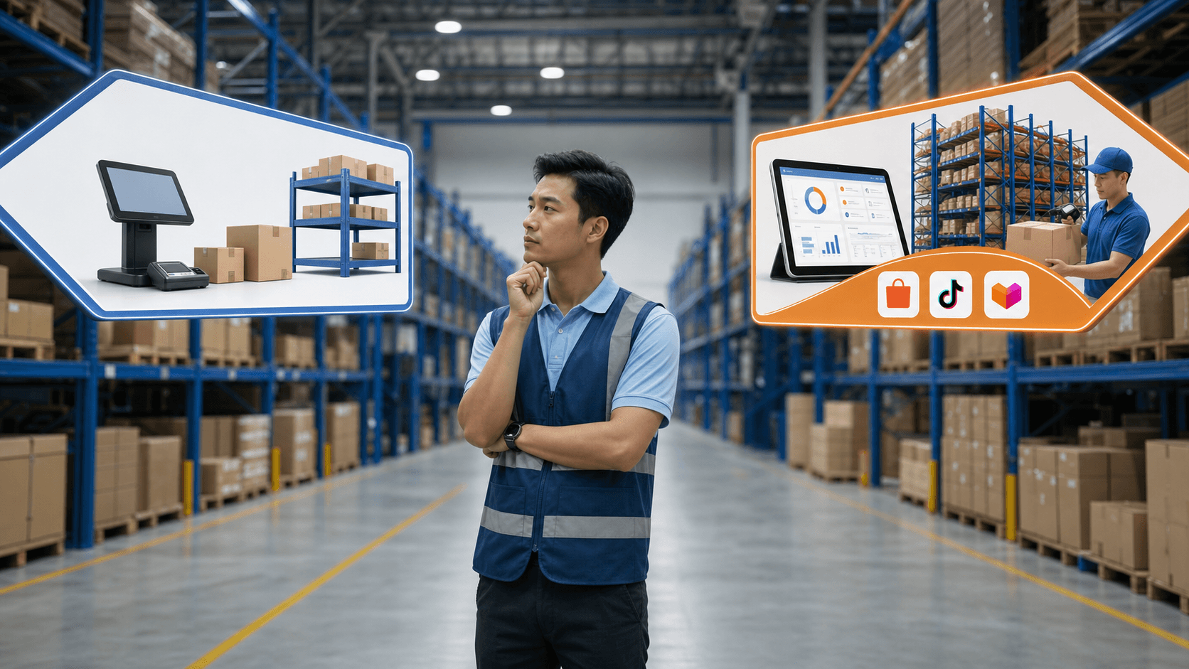 Quản lý kho TMĐT — người bán hàng online đứng trước lựa chọn phần mềm quản lý kho cho shop online, so sánh POS kiêm kho cơ